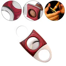 Резак для сигар из красного дерева, нож для сигар из нержавеющей стали, портативный красный деревянный нож для барбекю, двустворчатый куритель, ножницы для сигар