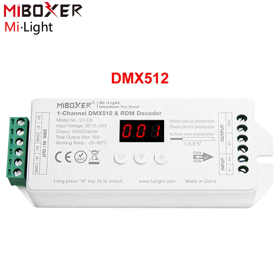 Miboxer Led Strip Dmx Decoder 12v 24v Mi Light 1ch 2ch 3ch 4ch 5ch Dmx512 Decoder Milight Rgb Rgbw Rgbcct Dmx 512 Decoder Rgb Controlers Aliexpress