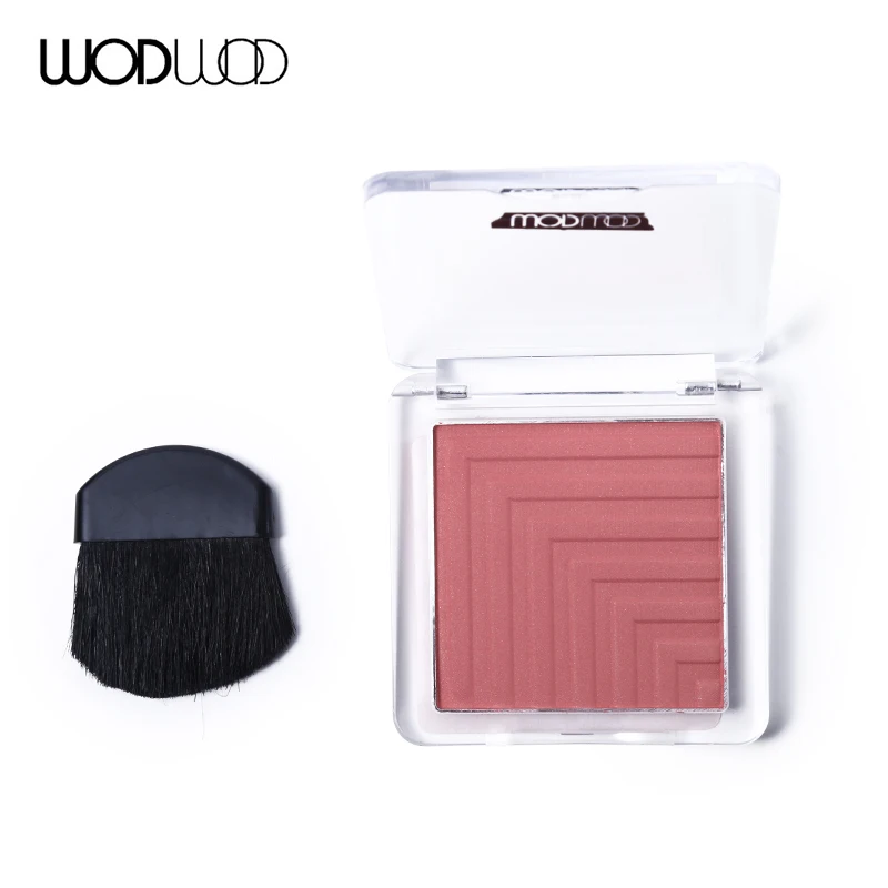 Wodwod 4 цвета персика Румяна для нанесения макияжа, для пудры палитра естественных мягкие Запеченные Румяна Пудра Профессиональные кисти для макияжа Набор с кистью
