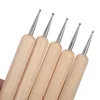 5Pcs Wooden Ball Stylus Dotting Tools Set Embossing Pattern Clay Sculpting Modeling Tools For Manicure Rhinestone Picker Tool 3
