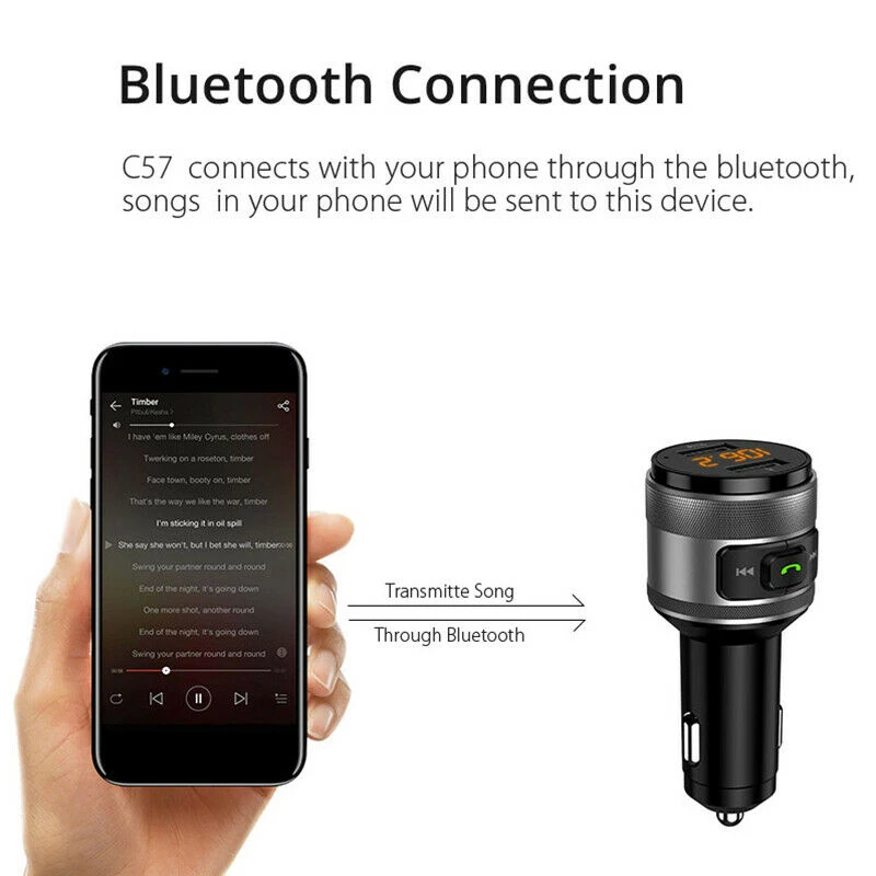 Bluetooth 4,2 fm-передатчик адаптер автомобильный Радио MP3-плеер W/QC3.0 USB зарядное устройство Bluetooth подключение для прослушивания песни