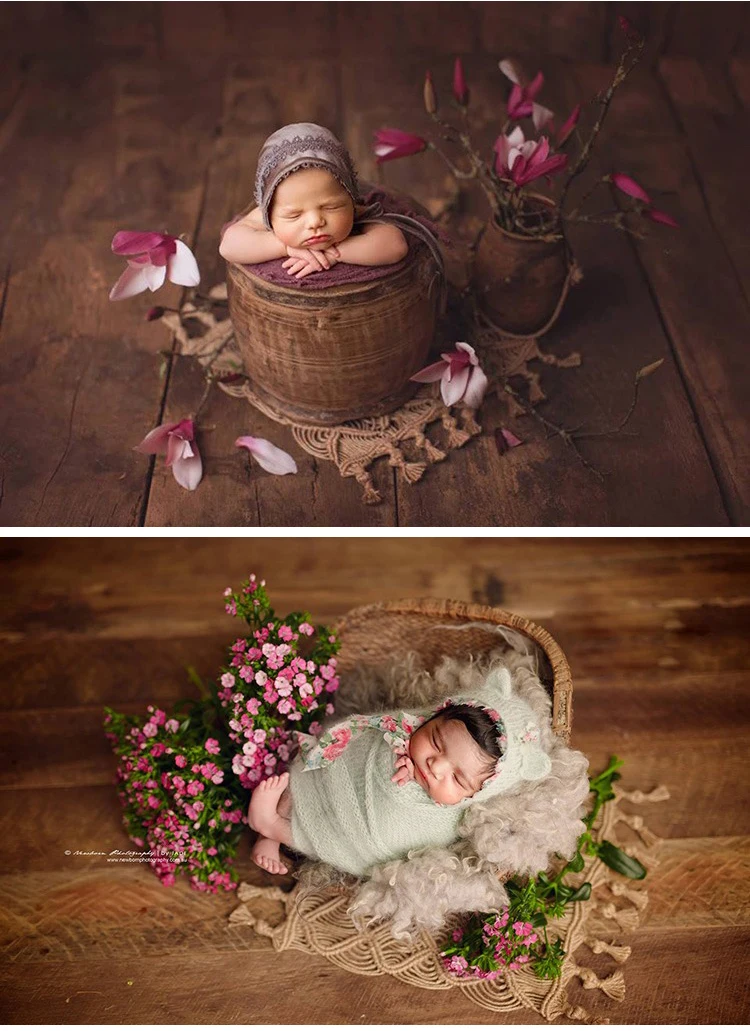 Corda de Cânhamo Pano de Fundo para Fotografia Adereços do Bebê Novo Tecelagem Cobertor Posando Recém-nascido Foto Shoot Acessórios Flokati Photoshoot 3 Mamãe e Bebê