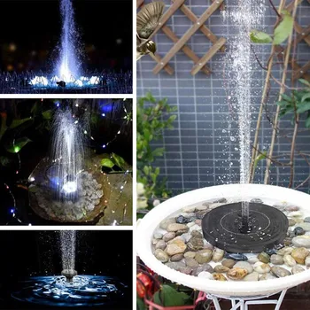 

Bird Bath Fountain 9V 2.4W Solar fontein Fountain Solar Powered LED Light Round Floating Solar Fountain Pump Garden Decor#Y20