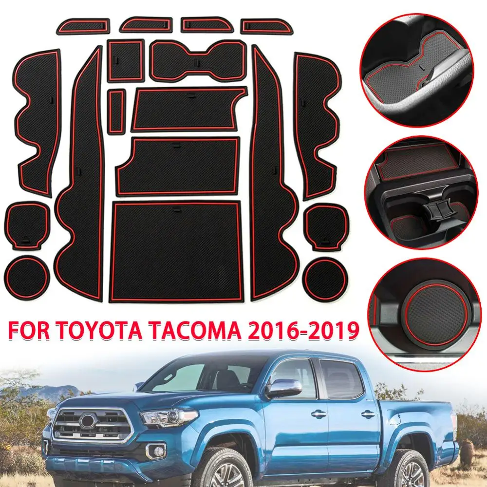 Для Марка Toyota Tacoma Custom Fit чашки двери центральной консоли лайнер аксессуары красная отделка