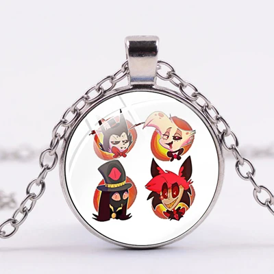 Style 26 SONGDA новейшая аниме Hazbin подвеска с изображением отеля Готический розовый мультфильм Charlotte Vaggie Alastor Подвеска Панк цепь ювелирные изделия подарок для фанатов - Окраска металла: Style 26