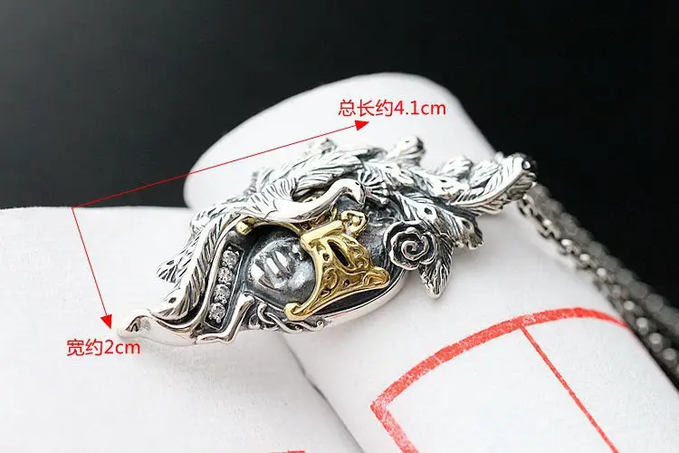 Real 925 Sterling Silver Pendants Retro Thai Silver Pendant Beauty Mask Men And Women Handmade Silver Pendant Fine Jewelry