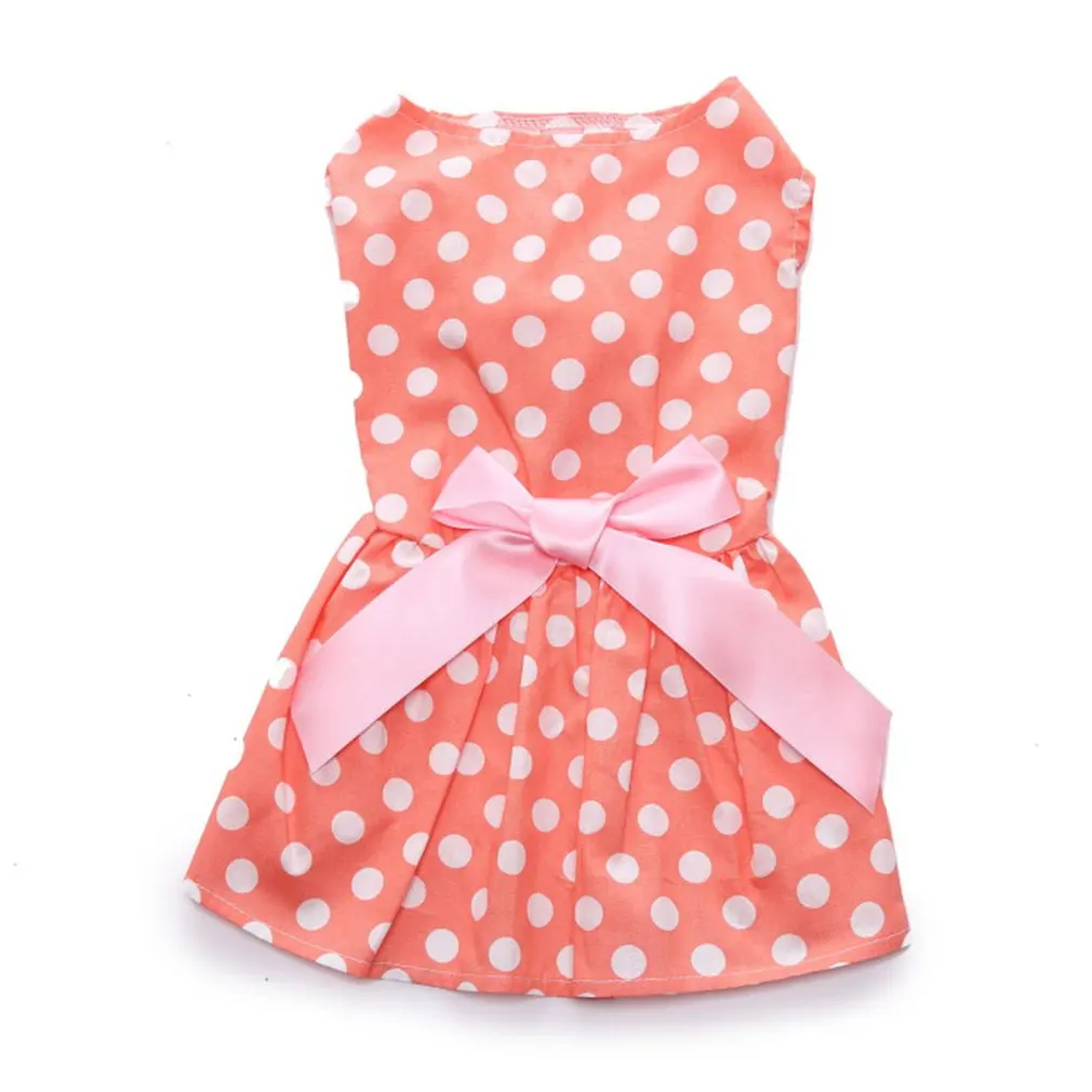 Одежда для питомцев Летняя Одежда для питомцев платье для собак Весенняя Милая юбка для щенка - Цвет: Розовый