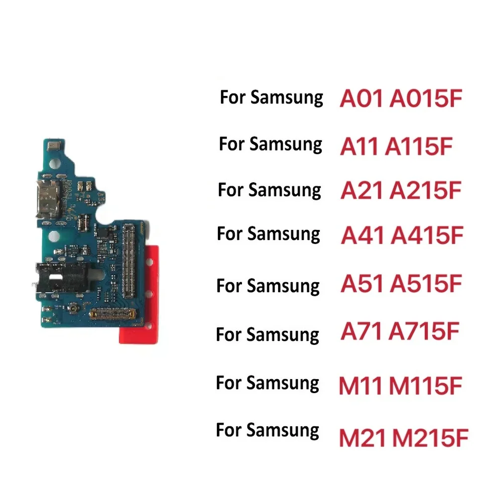 Разъем для USB-порта зарядки запчасти платы гибкий кабель с микрофоном Samsung A01 A11 A21