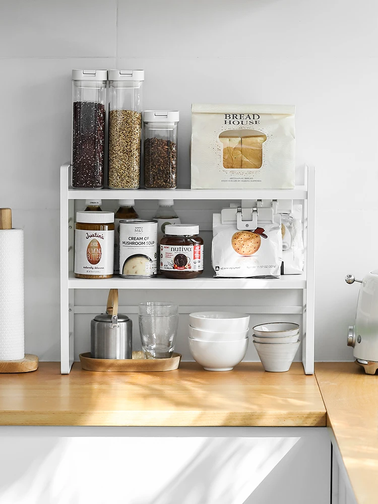  Wrought iron metal kitchen rack floor multi-layer spice rack multi-function countertop condiment st - 4000150058513