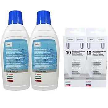 

BSH Confezione da 2 pezzi composto da 10 pastiglie detergenti da 2,2 g e 500 ml anticalcare liquido –