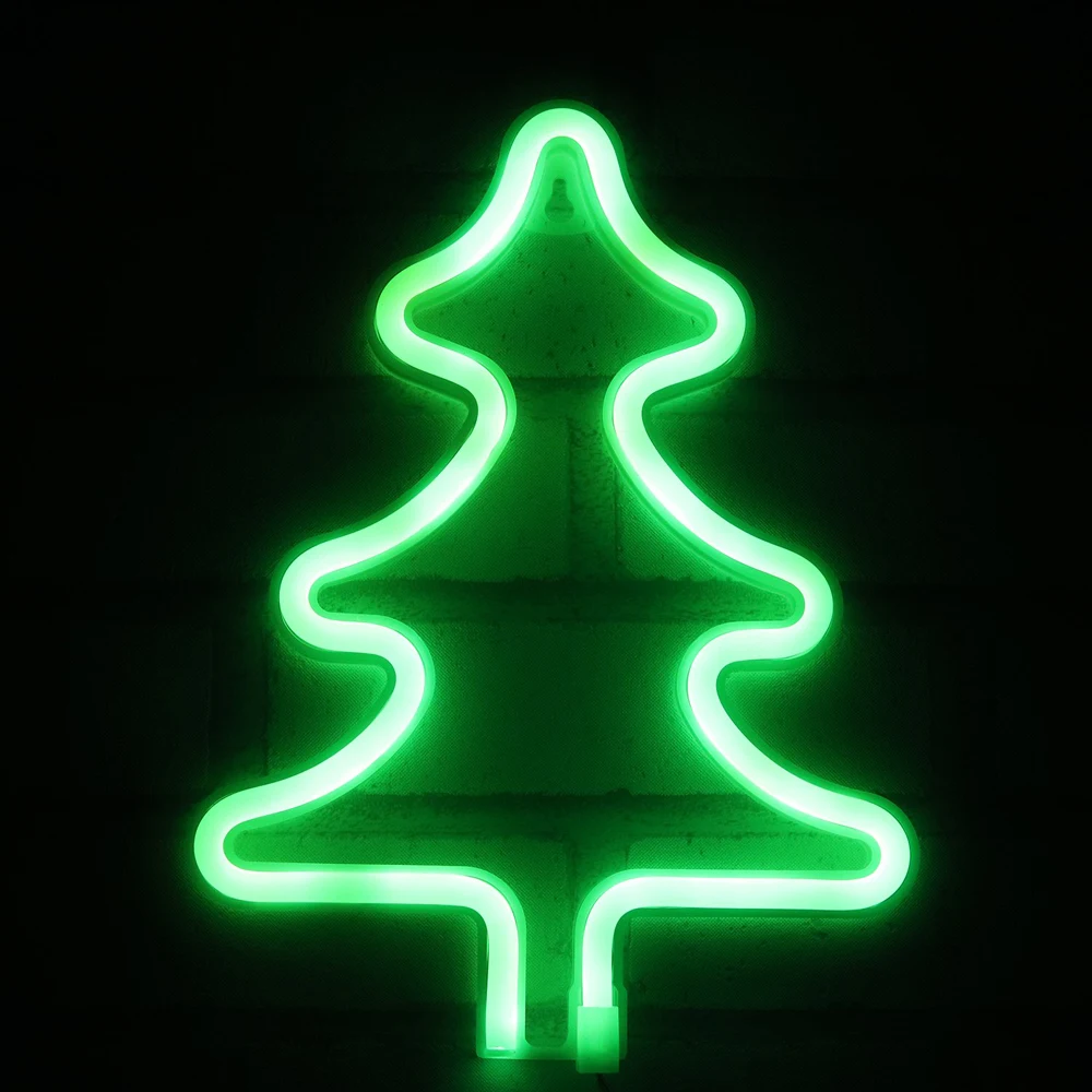 Светодиодный неоновый светильник, Подвесная лампа для рождественской елки, украшение для дома на Рождество, USB/на батарейках, неоновые вывески, вечерние, подвесное украшение