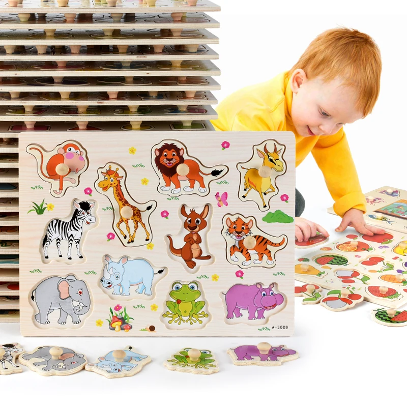 Quebra-cabeças infantil de madeira, minhoca colorida, jogo educacional para  aprendizado inicial infantil, presente montessori - AliExpress