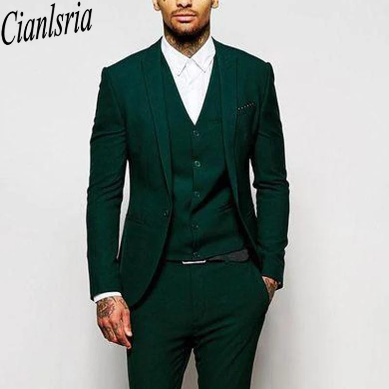 Green Formal Wedding Men Suits For 