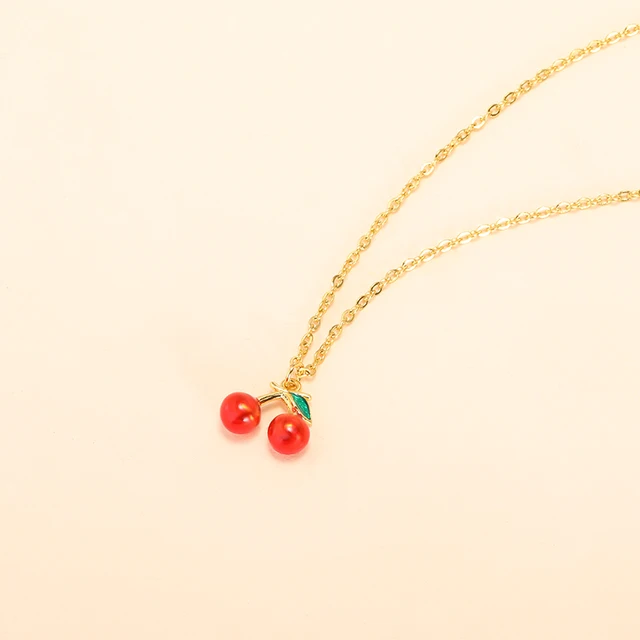 New Hot Sale Fashion Simple Cute Fruit Cherry Pendant Necklace - Temu  Germany