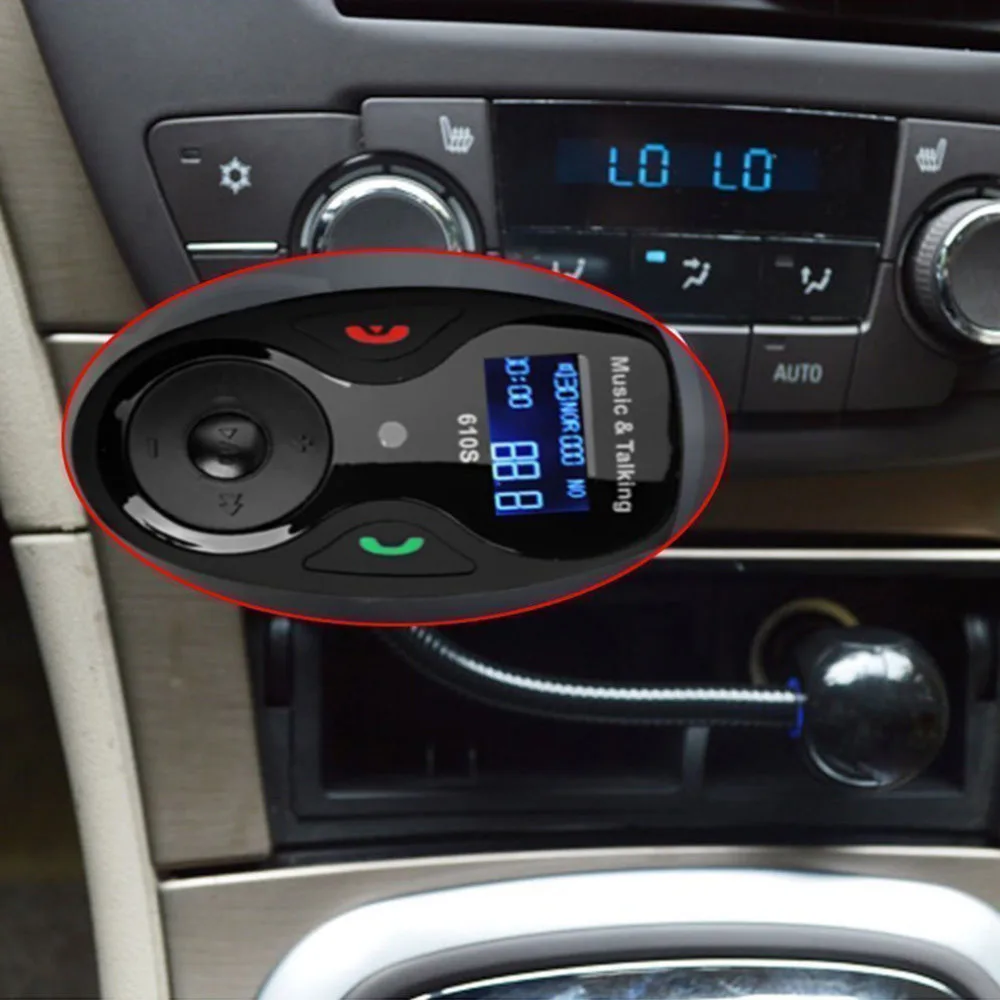 Автомобильный комплект, mp3-плеер, беспроводной Bluetooth, fm-передатчик, модулятор, ЖК-дисплей в автомобиле, громкой связи, идентификатор звонящего, дисплей для iPhone для samsung