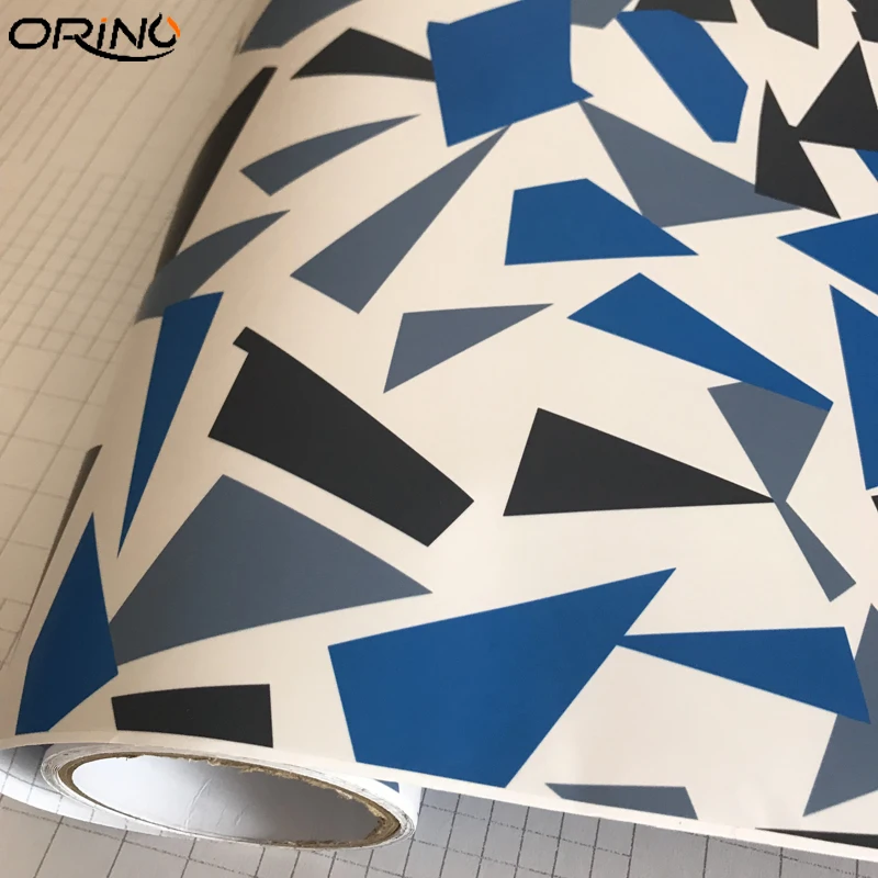 Black Blue White Vinyl Film Wrap-4