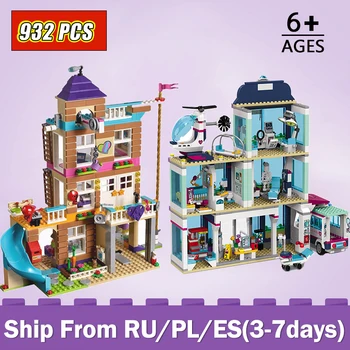

932pcs Heartlake City Hospital Model Building Blocks Compatible Girls Friends Bricks With Figures Toys For Children Gifts