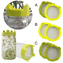 2 шт. фильтр Mason крышка банки Проращивание чистая крышка бобов Проращивание фильтр Проращивание чистая крышка бобов фильтр кухонный инструмент@ 5