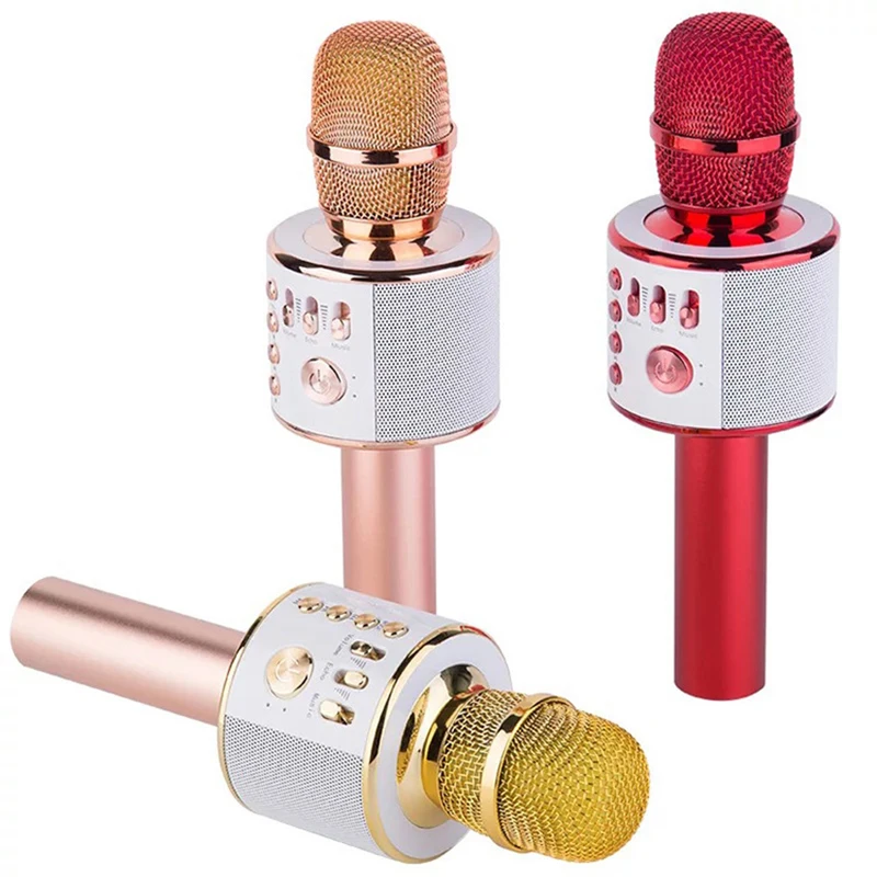 

Q37 Portable Stage Wireless Handheld Karaoke Microphone USB Bluetooth Speaker Music Player Support TF Card For Phones Tablets