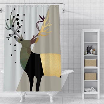 

Custom Long deer Waterproof Shower Bath Curtain Printed Bathroom Decor Various Sizes#2020-06-04-2