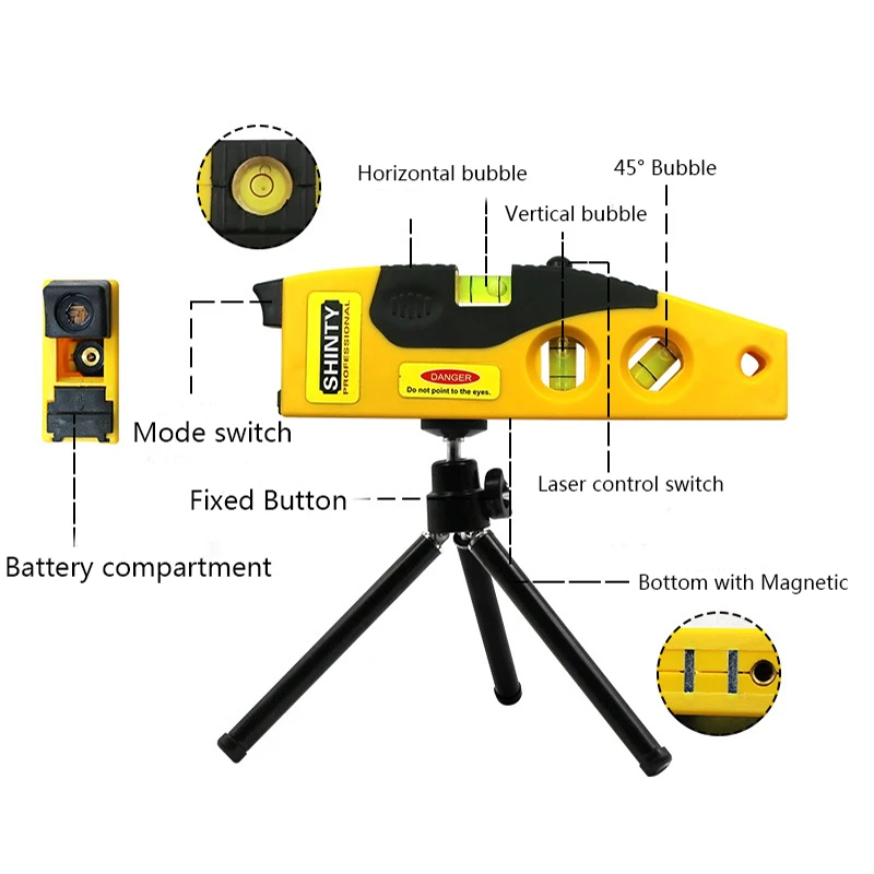 Cross Line Laser Levels Measure Tool With Tripod Laser Tool Spirit