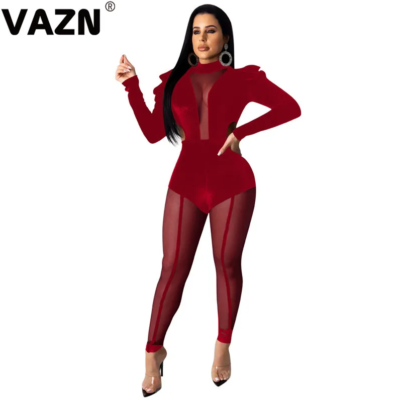 Бренд VAZN, черный, новинка, хит, модные, уличные комбинезоны, одноцветные, повседневные, облегающие, кружевные, с соединением, сексуальные, длинные штаны, тонкий, длинный комбинезон