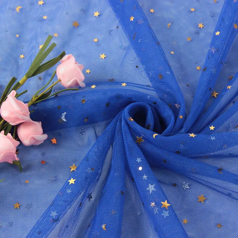 1 метр звезды марлевые ткани материал Звездная вуаль фото розовый фон ткань кружева блестками марлевые сетчатые ткани