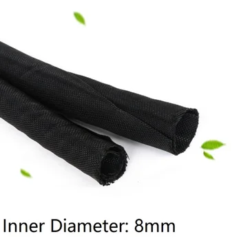 

Black ID 8mm Expandable Braided Cable Sleeve PET Self Closing Insulated Flexible Pipe Hose Tube Split Wire Wrap Protect