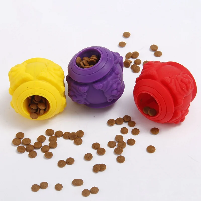 

Dog Toy Interactive Rubber Balls Pet Dog Cat Pup Food Dispenser Teeth Ball Dog Chew Leaking Food Toys Tooth Cleaning Balls Toy