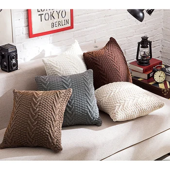 

Nordic Knitted Pillow Cover Sofa Cushion Cover Hand-Woven Throw Pillows Covers for Home Decoration Chair bedroom Car Pillowcases