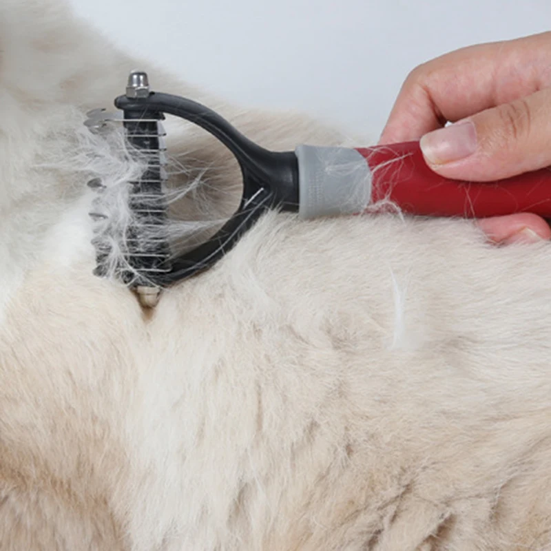 Pet Уход за лошадьми инструмент-2-сторонний подшерсток грабли для кошек и собак Расческа для легкого маты и спутывания удаления скользящая по волосам для облегчения расчесывания для неприятный линять