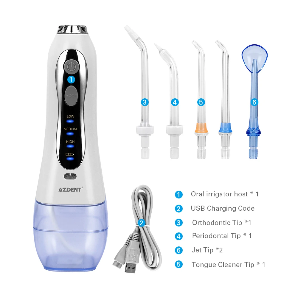Hot HF-5 Cordless Oral Irrigator with Travel Bag Case Portable Water Dental Flosser USB Rechargeable Tooth Pick 300ml 5 Jet Tips