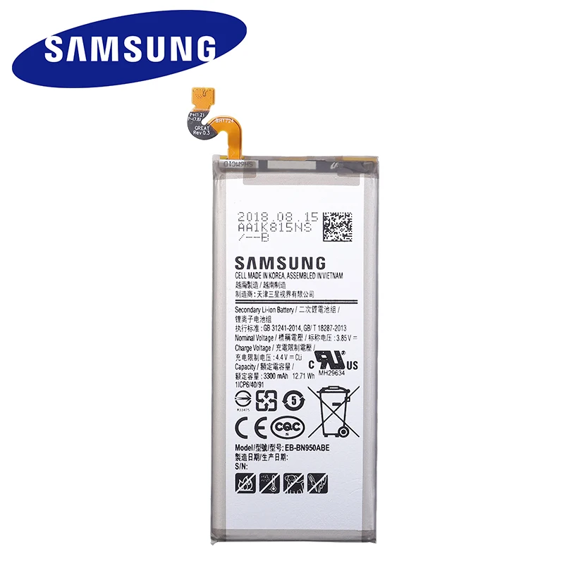 Original Replacement Phone Battery EB-BN950ABE 3300mAh For Samsung GALAXY Note 8 N950 N950F N950U N950N Phone Batteries