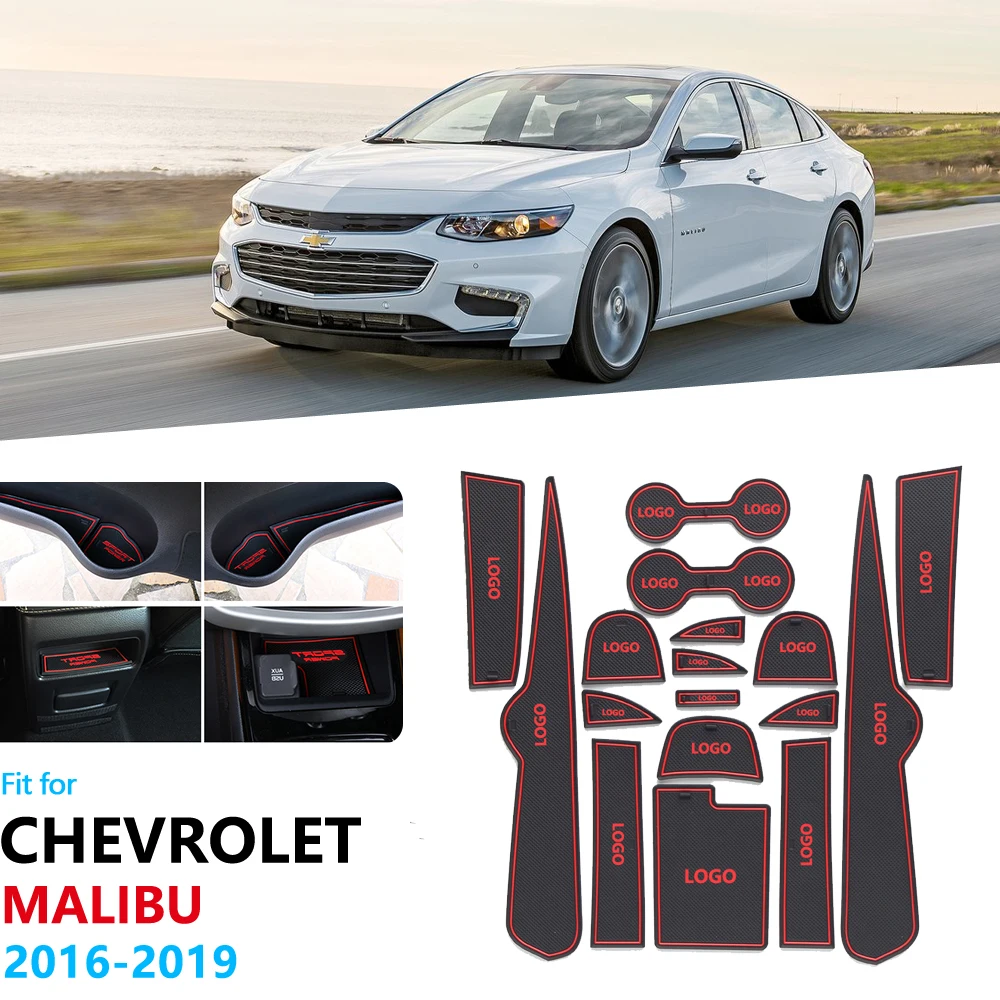 Противоскользящий резиновый коврик для ворот и чашек Chevrolet Malibu 2016 2017 2018 2019 9