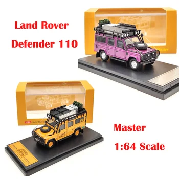 

Master 1:64 For L-R Defender 110 Diecast Models Toys Car with Luggage Rack Collection Orange and Purple