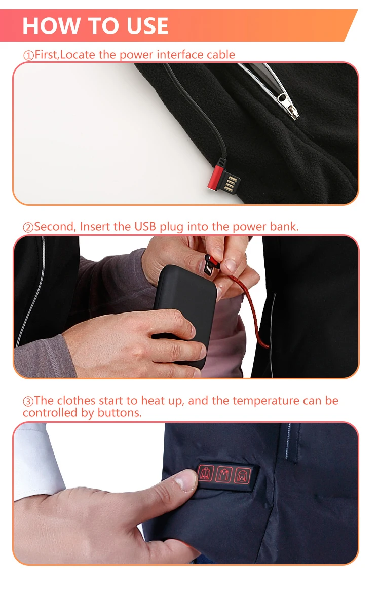 Men Jacket heated Winter womens Warm vest Electric Thermal Waistcoat Fish Hiking Outdoor camping Infrared USB Heated vest Jacket