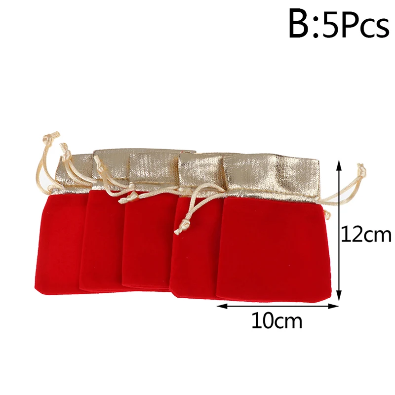 5 шт. 7x9 см x 10x12 см 12x15 см стенд для ювелирных украшений бархатная сумка для переноски Упаковочные пакеты для свадебных подарков сумка-мешок - Цвет: B