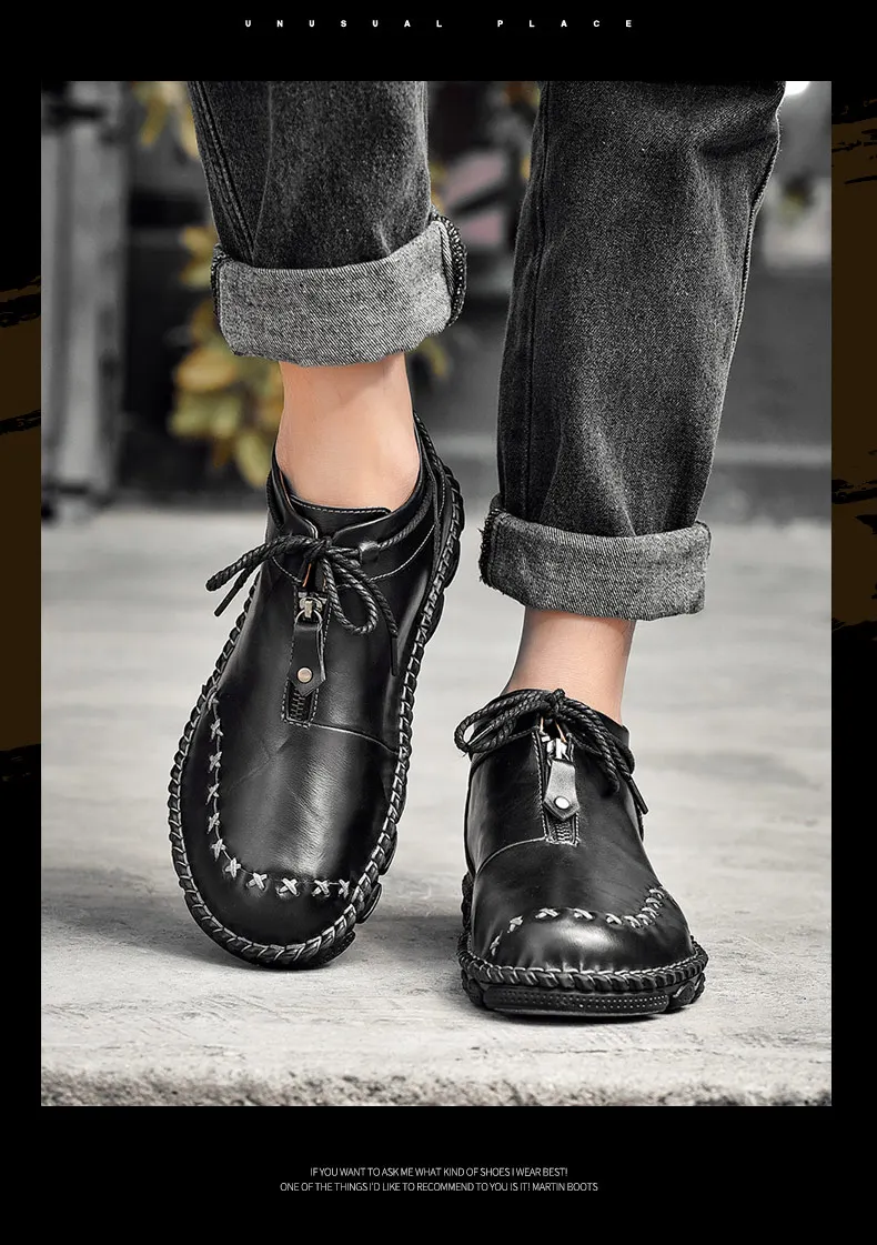 Высококачественные ботинки; мужские кожаные ботильоны на шнуровке; повседневные мужские ботинки из натуральной кожи; водонепроницаемая обувь; зимняя обувь; ботинки;