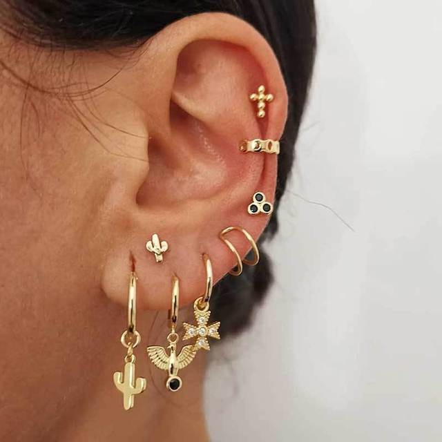 earrings fashion jewelry 2020 stud earing trend ear studs piercings chain aretes accesories for women grils navidad