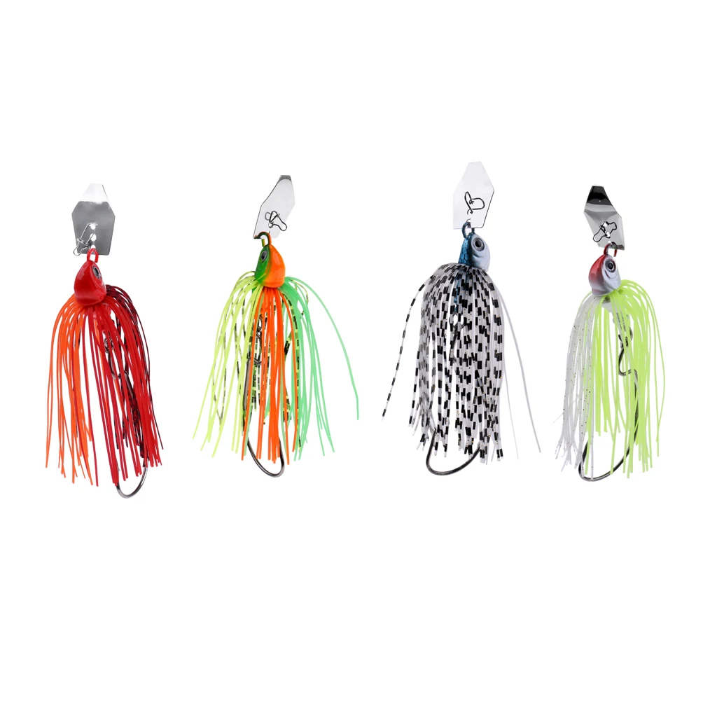 Spinnerbait Metal Sequin Lure Jig Fishing Lead Hook Wobbler Beard Skirt Lure
