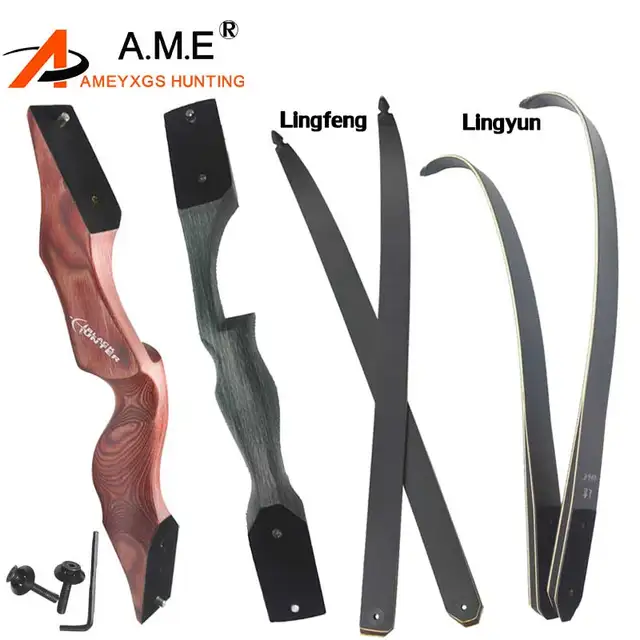  US $53.74 Limb Archery American Hunting Take Down Recurve Right Hand Black Color Gift Arrow Rest 