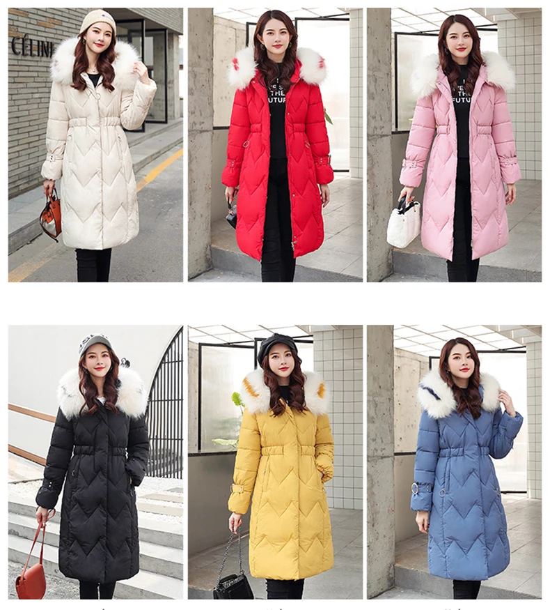 X-long parkas зимняя женская куртка-25 градусов тонкий толстый теплый зимний большой меховой воротник с капюшоном куртка пальто парки верхняя одежда куртка