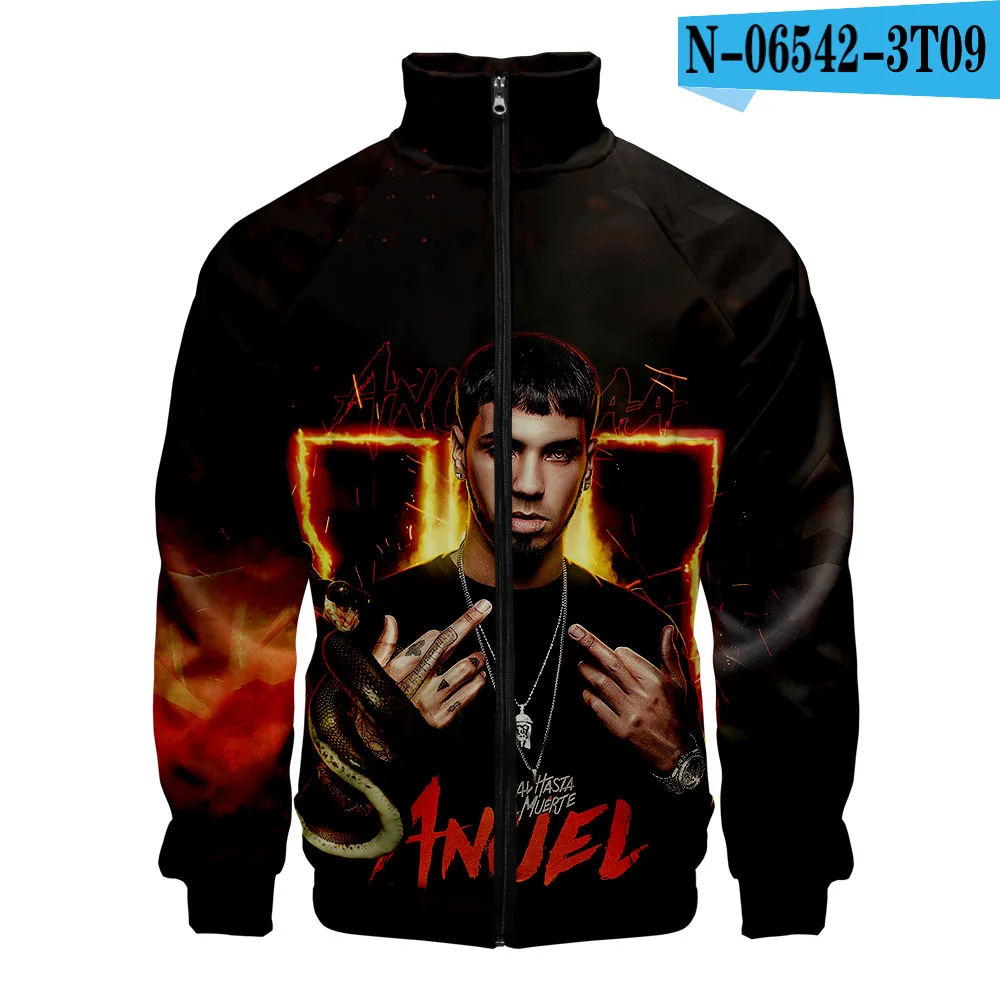 Anuel AA куртки на молнии Повседневная куртка новая мода Highstreet Осенняя и весенняя одежда Anuel AA куртки для мужчин - Цвет: E