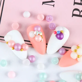 

60pcs Mixed Colored Pearls Nail Rhinestones 6mm Nail Beads Studs Beauty Charm Nail Art DIY Pearls Decorations Wheel CH1620