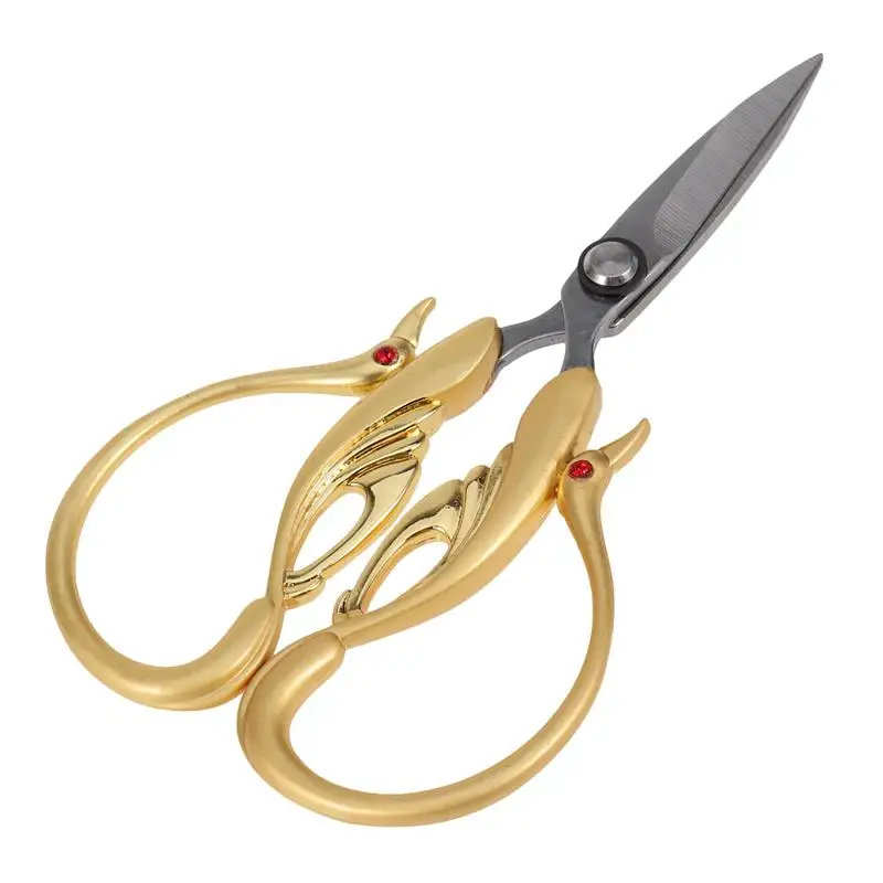 Vintage Stainless Steel Scissor Precision Cross-stitch Embroidery Swan Scissor for Sewing Craft Art Work Everyday Use