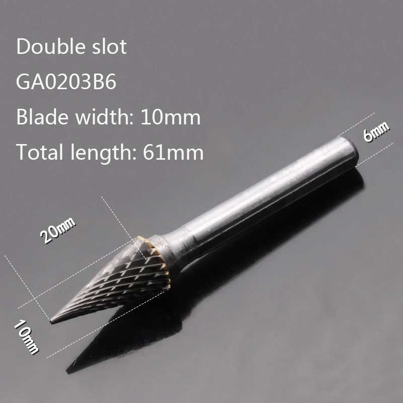 Double slot 10mm Сплав Вольфрамовая сталь деревообрабатывающая резьба головка жесткая сталь вращающийся расточной резак M Тип конический наконечник двойной паз - Цвет: Double slot 10mm