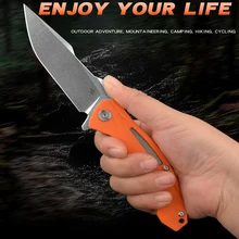 Couteau tranchant et pliable CH 3519, poignée variee G10, roulement à billes D2, Combat de sauvetage EDC, Camping en plein air, randonnée, cyclisme, couteau de haute dureté
