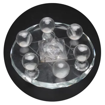 

Natural White Crystal Ball Ornament, Seven Star Array Crystal Ornament, Energy Generator Crystal Array Ornament