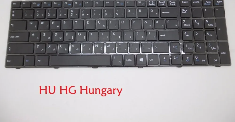 Клавиатура для MSI GT60 GT70 GX60 GX70 черная с черной рамкой V123322CK DM Дания HU/HG Венгерская КС