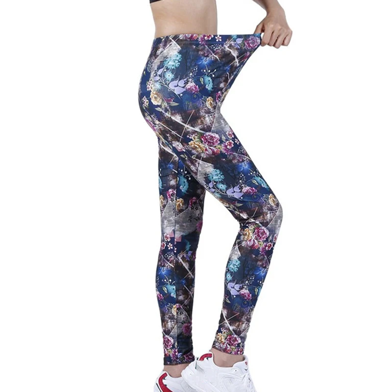 

YSDNCHI Women Leggins New Elastic Sexy Pants Starry Sky Floral Print Leggings Fashion High Waist Trouser